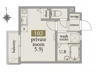 アーベインテラス舟渡【1階】の間取り