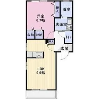 岐阜県可児市今渡【アパート】の間取り