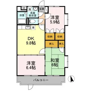 サンライズ駅部田【1階】の間取り