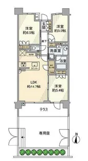 リストレジデンス桜新町【1階】の間取り