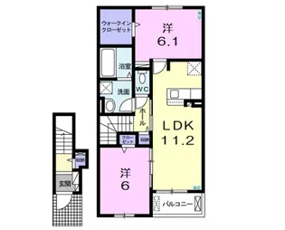 滋賀県東近江市小脇町【アパート】の間取り