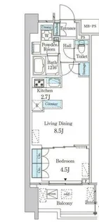 レガシス中目黒【5階】の間取り