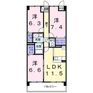 香川県高松市一宮町【マンション】の間取り