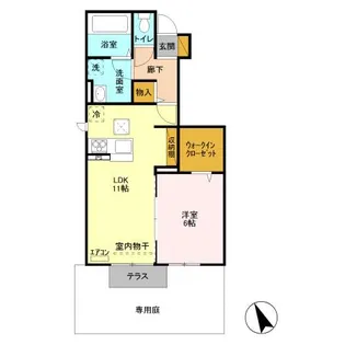 フローラ・ウィルA【1階】の間取り