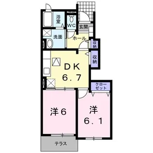 ベル・ソレイユ【1階】の間取り