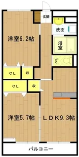 三重県伊勢市二見町山田原【マンション】の間取り