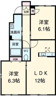 ガーデンフィールドA棟【2階】の間取り