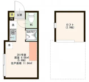 ハーモニーテラス荒川IX【2階】の間取り