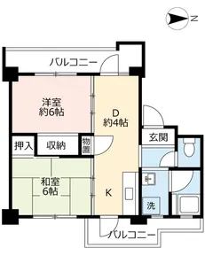 UR下大利【4階】の間取り
