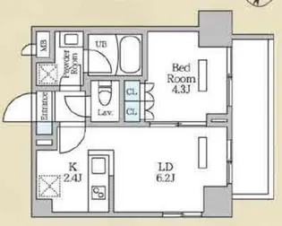 ロイジェント西新井【4階】の間取り