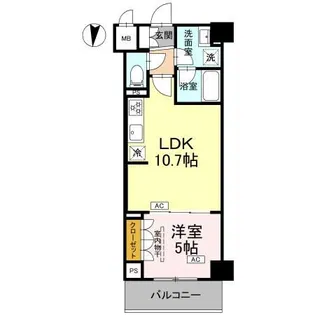 ロイジェント潮見【6階】の間取り