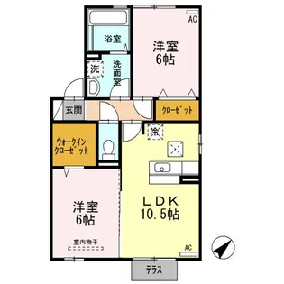 アクイーユ【1階】の間取り