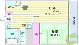 舛沢ハイツ【3階】の間取り