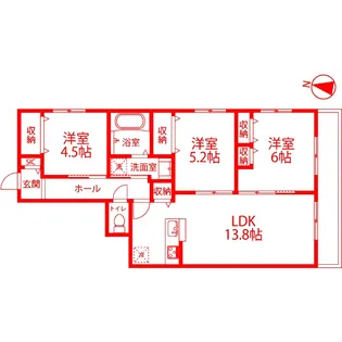 三五郎長谷【2階】の間取り
