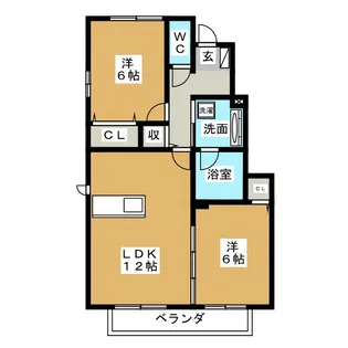 グリーンパーク橋下【1階】の間取り