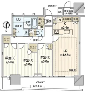 幕張ベイパーク ライズゲートタワー【21階】の間取り