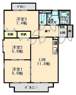 SAKABE HILLS【2階】の間取り