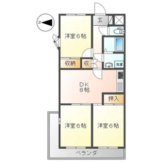 グランディールYOKOYAMA II【4階】の間取り