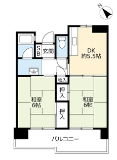 UR花鶴丘【4階】の間取り