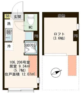 ハーモニーテラス平井VIII【2階】の間取り