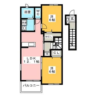 ヒーリングコート【2階】の間取り