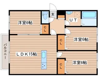 ヴァンベール山の手【3階】の間取り