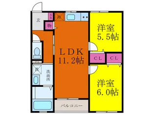 富士林プラザ11番館【1階】の間取り