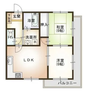 グリーンアベニュービーアンドビー【1階】の間取り
