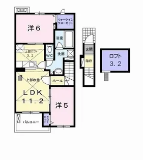 エスポワール ほたる野II【2階】の間取り