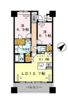 ロイヤルパークス豊洲【6階】の間取り