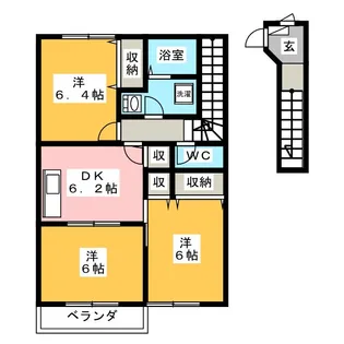 クレストールKIKI B【2階】の間取り