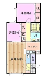 ハスコートるもいII【1階】の間取り