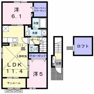 レインボーパレスI【2階】の間取り