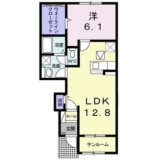 アヴォンリー三本松I【1階】の間取り
