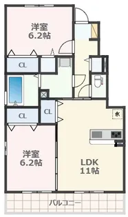 アムール城南 B棟【1階】の間取り