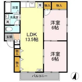 ファミールナカイI【2階】の間取り