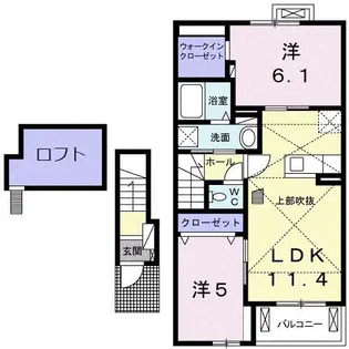 ビオーラ長田 B【2階】の間取り
