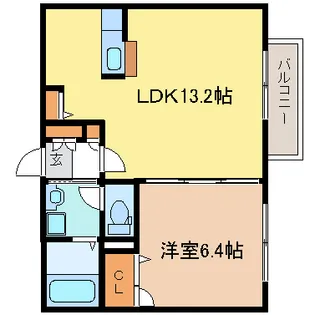 ドゥメゾン中倉【2階】の間取り