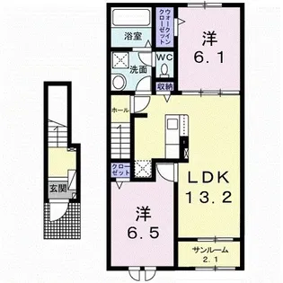 セレノ アルバ【2階】の間取り