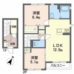 ドミール オーフィングM【2階】の間取り