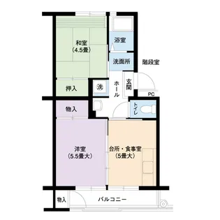 UR朝倉【2階】の間取り