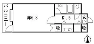 朝日プラザ新町【2階】の間取り
