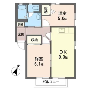 エステートコーワB【2階】の間取り