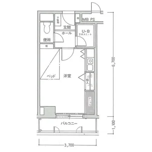 ビジネス・ワン六本松【2階】の間取り