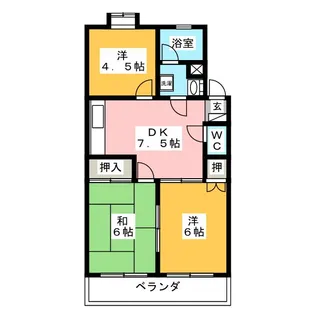 中濃ハイツ【3階】の間取り