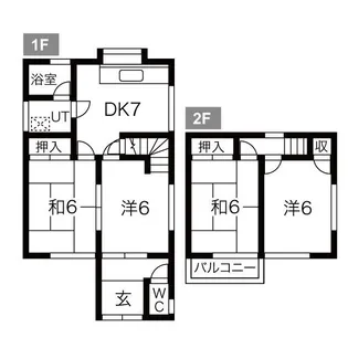 岐阜県関市貸上町【一戸建】の間取り