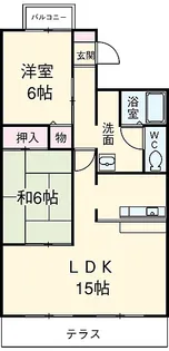 グランディール蜆塚B棟【2階】の間取り
