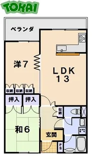 グリンビーハイツ【2階】の間取り
