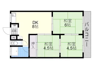 大日松原マンション【3階】の間取り