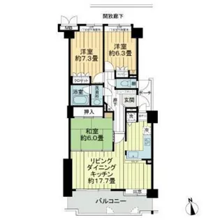 サーパス東古松第2【13階】の間取り